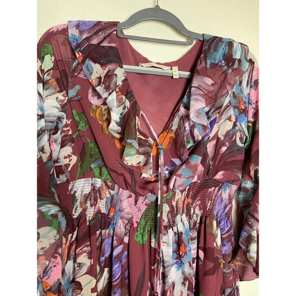 Soft Surronding Women's Floral Ruffle Layer Chiffon Cottage Fairy Maxi Dress SP - Picture 6 of 16